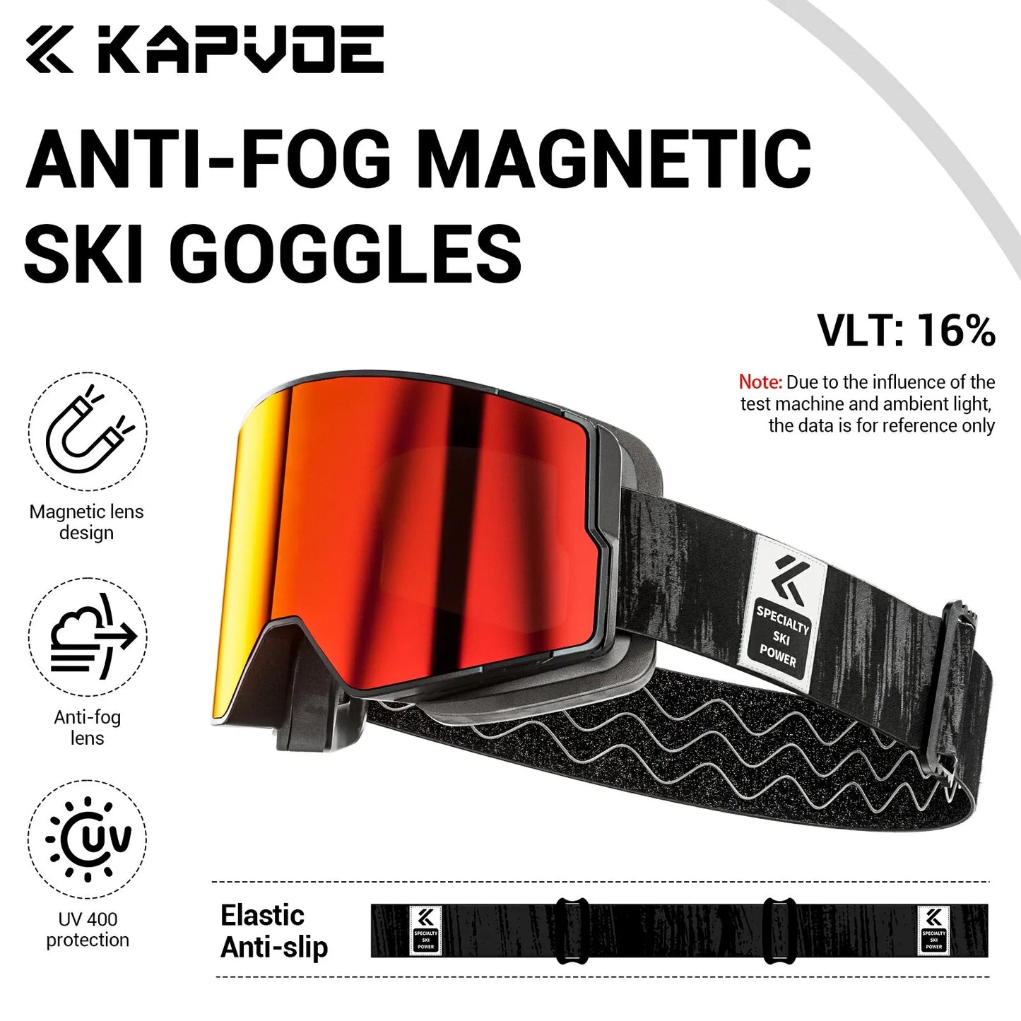 KAPVOE New Photochromic Outdoor Sport Ski Snowboard Goggle Men UV400 Protection Women Glasses Magnetic Attraction Skiing Goggles