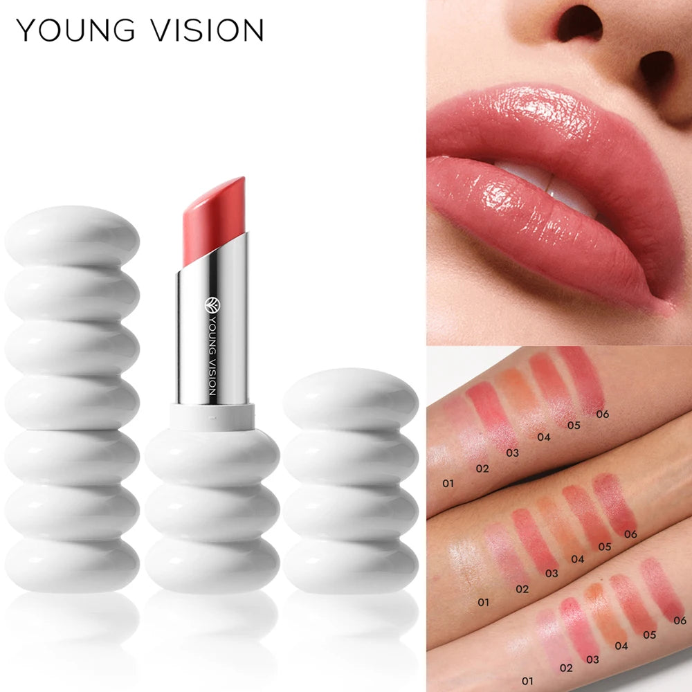 YOUNG VISION 6 Colors Fine Shimmer Nourishing Light Lipstick Long Lasting Colors Easy to Apply Lip Moisturizing Lipstick