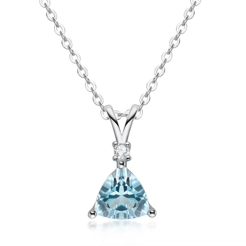 Lnngy Certified 925 Sterling Silver Chain Necklace Irregular Colorful Gemstone Pendant Necklaces for Women Collar Mujer