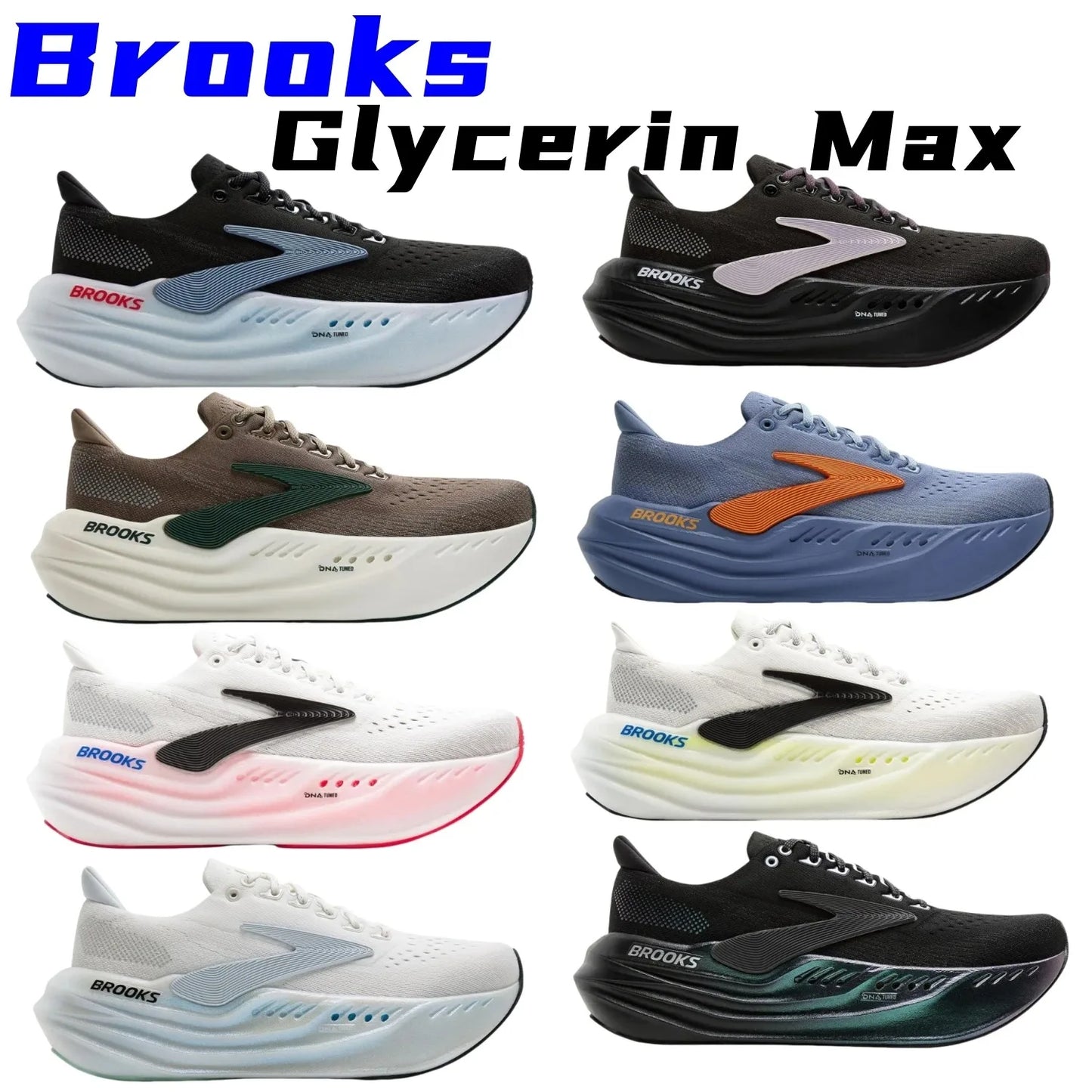 Brooks Glycerin Max Men’s Running Shoes – Breathable, Anti-Slip, Shock-Absorbing Sneakers
