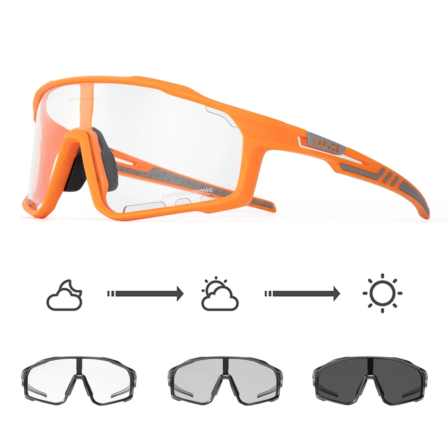 Kapvoe Outdoor Photochromic Sunglasses Anti-fog Cycling Glasses Bike Bicycle Men Women Sports Hiking MTB UV400 Anti-fog Goggles