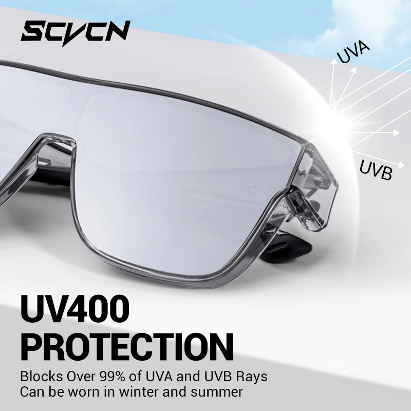 SCVCN New Cycling MTB Sunglasses Bike Cycling Glasses Men Women Outdoor Sports Glasses UV400 Goggles Hiking Riding Eyewear