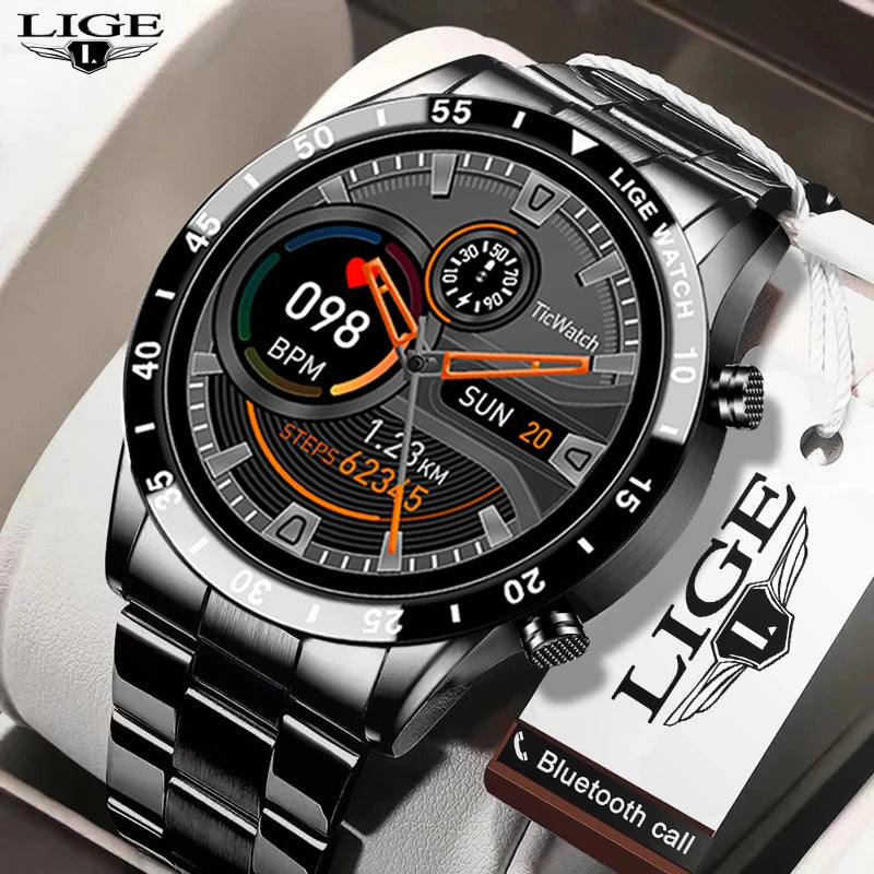 LIGE New BW0189 PRO Smart Watch Men Bluetooth Call Watch IP67 Waterproof Sports Fitness Watch For Android IOS Men Smart Watch