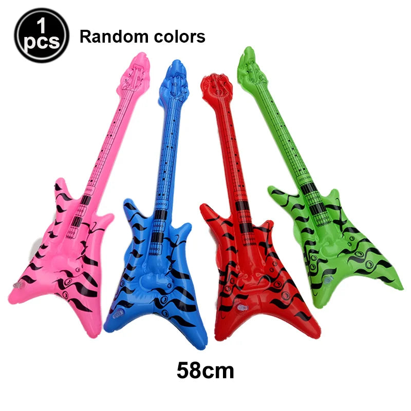 1pc Guitar Balloon 36inch Inflat Guitar Music Rock Party Decoration 80s 90s Disco Party Supplies