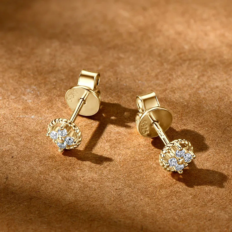 Lnngy GRA Certified Moissanite Stud Earring For Women Original 925 Sterling Silver Irregular Piercing Earring 2025 Hot Jewelry