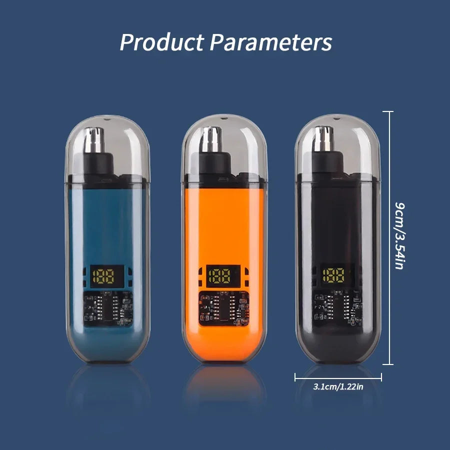 2-in-1 Electric Portable Ear & Nose Hair Trimmer Clipper – Professional Painless Grooming Tool for Men