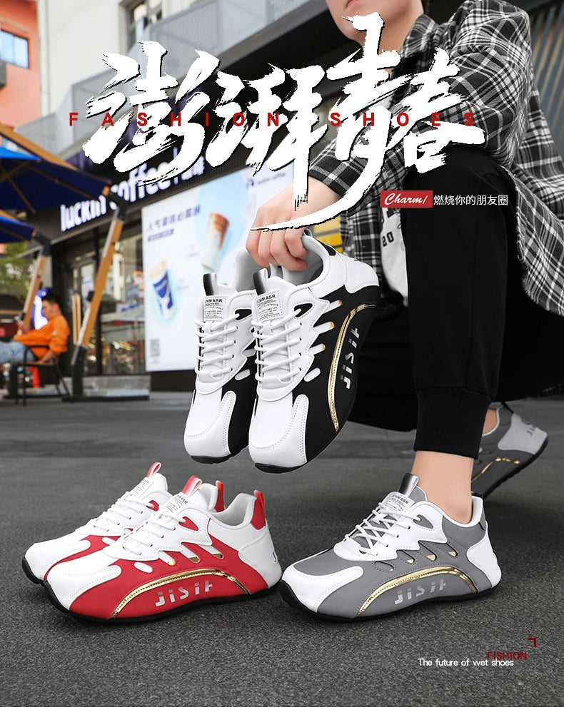 Luxury Men's Sneakers High Quality Leather Casual Shoes for Men Fashion All-match Sport Shoes Platform Comfor Men Running Shoes