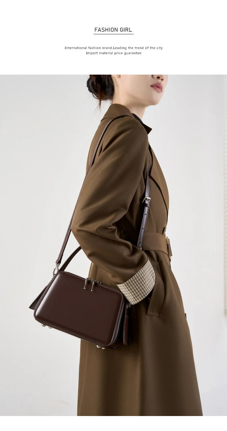 YANATARI underarm cowhide Genuine leather handbags women vintage shoulder bag female crossbody bags luxury high quality 2025