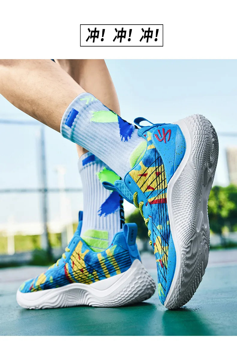 Summer New Men's Casual Shoes Breathable Comfortable Running Large Size Basketball Shoes Fashionable Versatile Couple Shoes