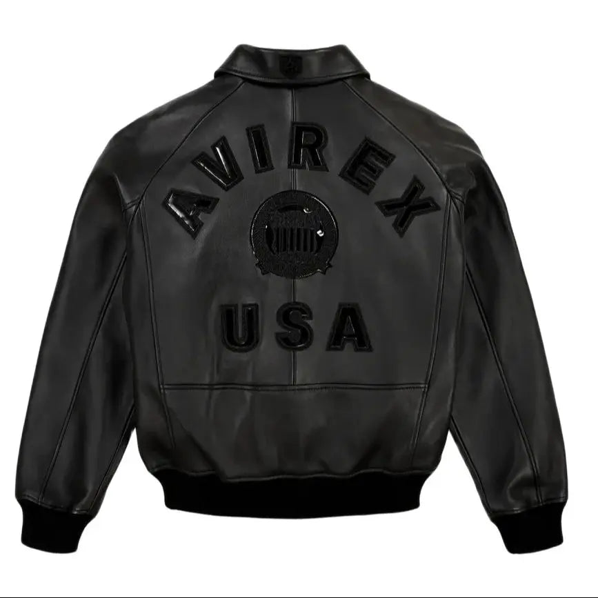 Avirex Fall New Listing Original Men's Casual Iconic Military Bomber Jacket US Size European Antique Sheepskin Coat Black Top
