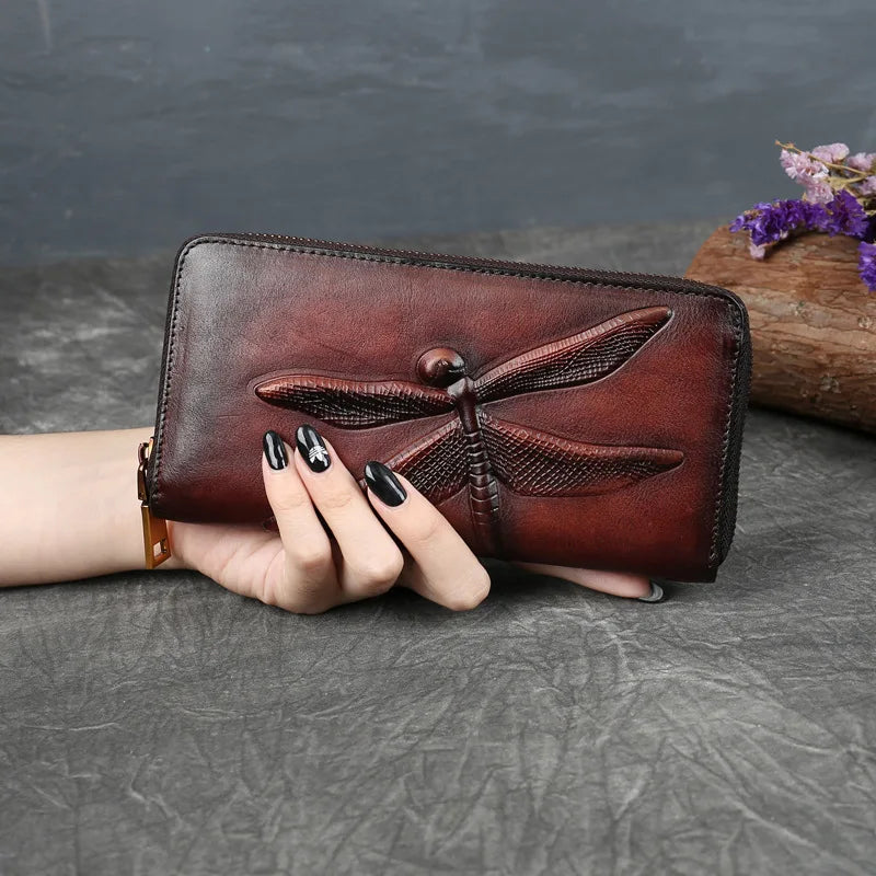 MOTAORA Retro Genuine Leather Women Wallet And Purses For Ladies Long Purse Luxury Women's Wallets For Card Money Phone Bag New