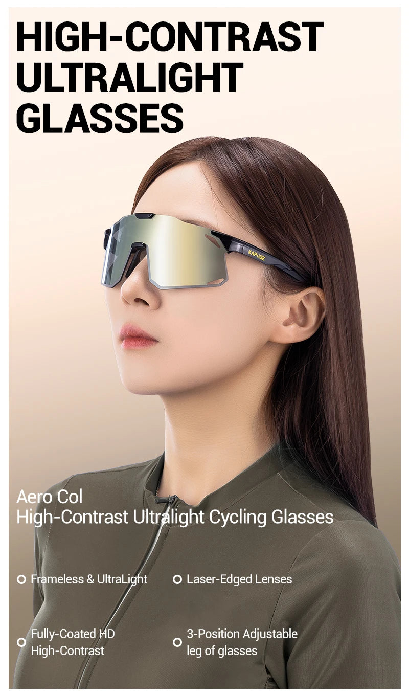 KAPVOE New Outdoor Cycling Sunglasses Men Women Mountain Bicycle Sports Eyewear MTB Bike Cycling Glasses UV400 Running Goggles