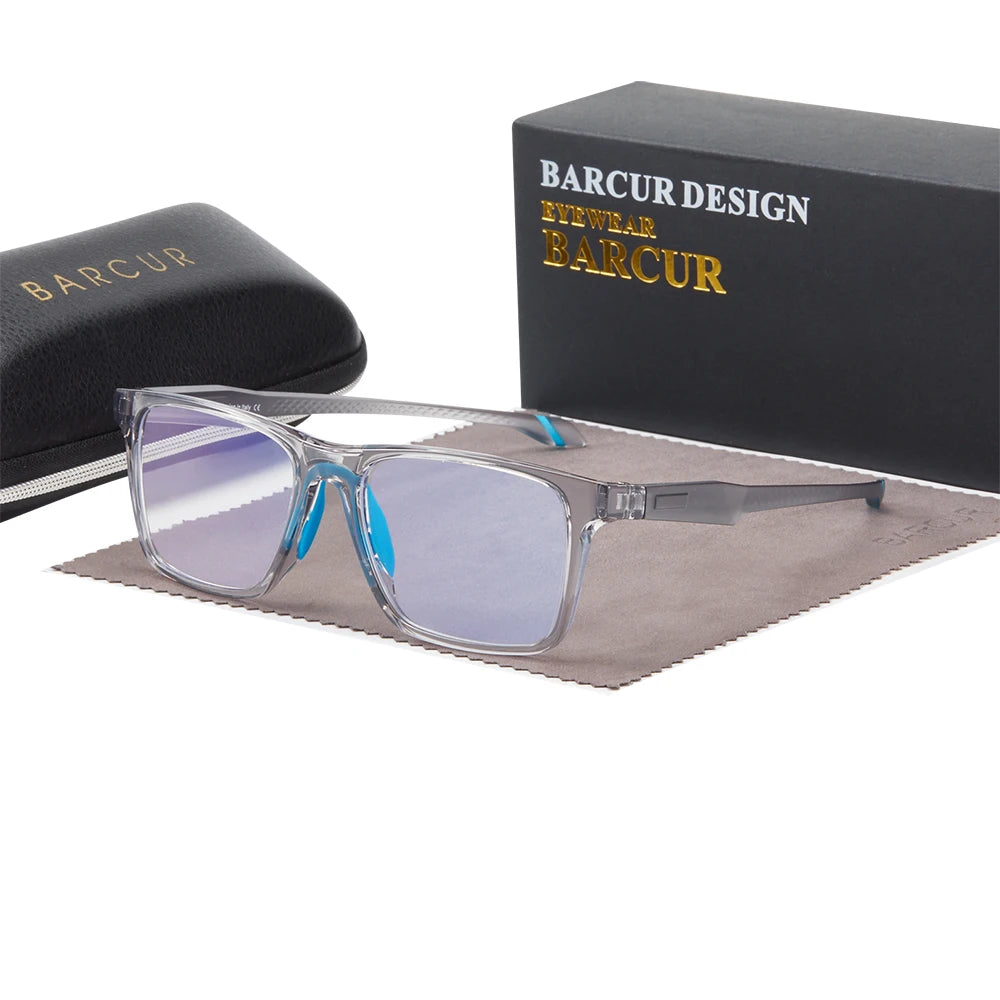 BARCUR Men Anti Blue Light Glasses Fashion Personality TR-90 Secondary Footnotes Goggles Woman Reading Glasses Accessories