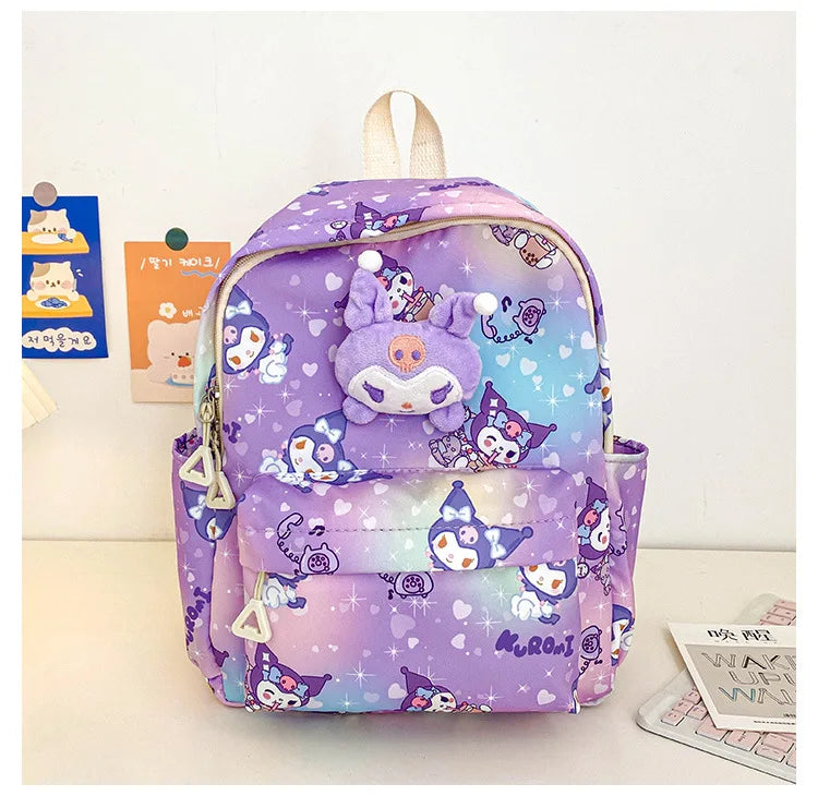 Sanrio Hello Kitty Kuromi Cinnamoroll New Fashion Children's School Bag Cute Large Capacity Kids Backpack College Bag