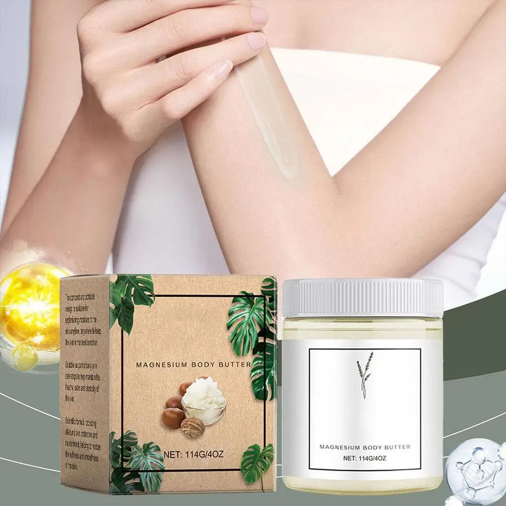 Natural Magnesium Cream For Neuropathy, Magnesium Body Butter Deeply Moisturizes Skin, Soft Smooth Magnesium Lotion Leg Cream