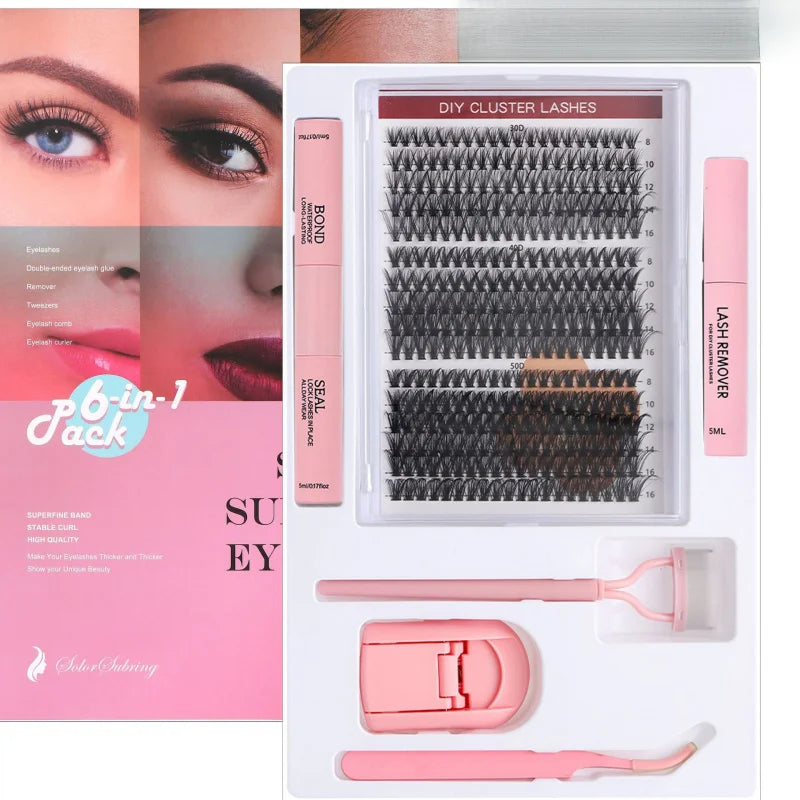 Individual Cluster False Eyelashes Kit - 30/40/50D Volume Lashes with Eyelash Tweezers Natural Look