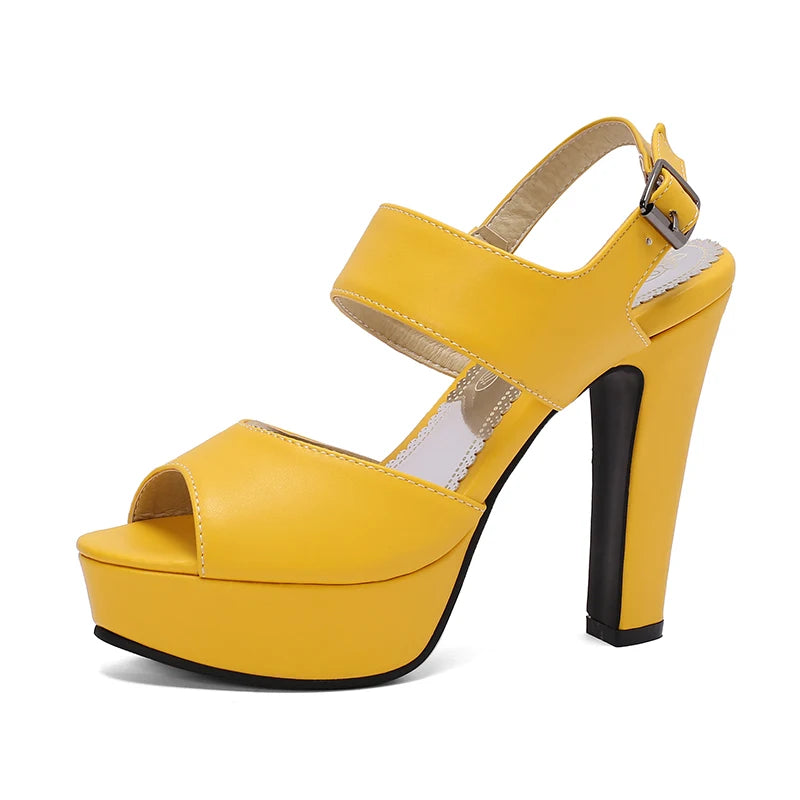 Sexy Platform Women’s Sandals – Summer White & Red High Heels – Sizes 32–50