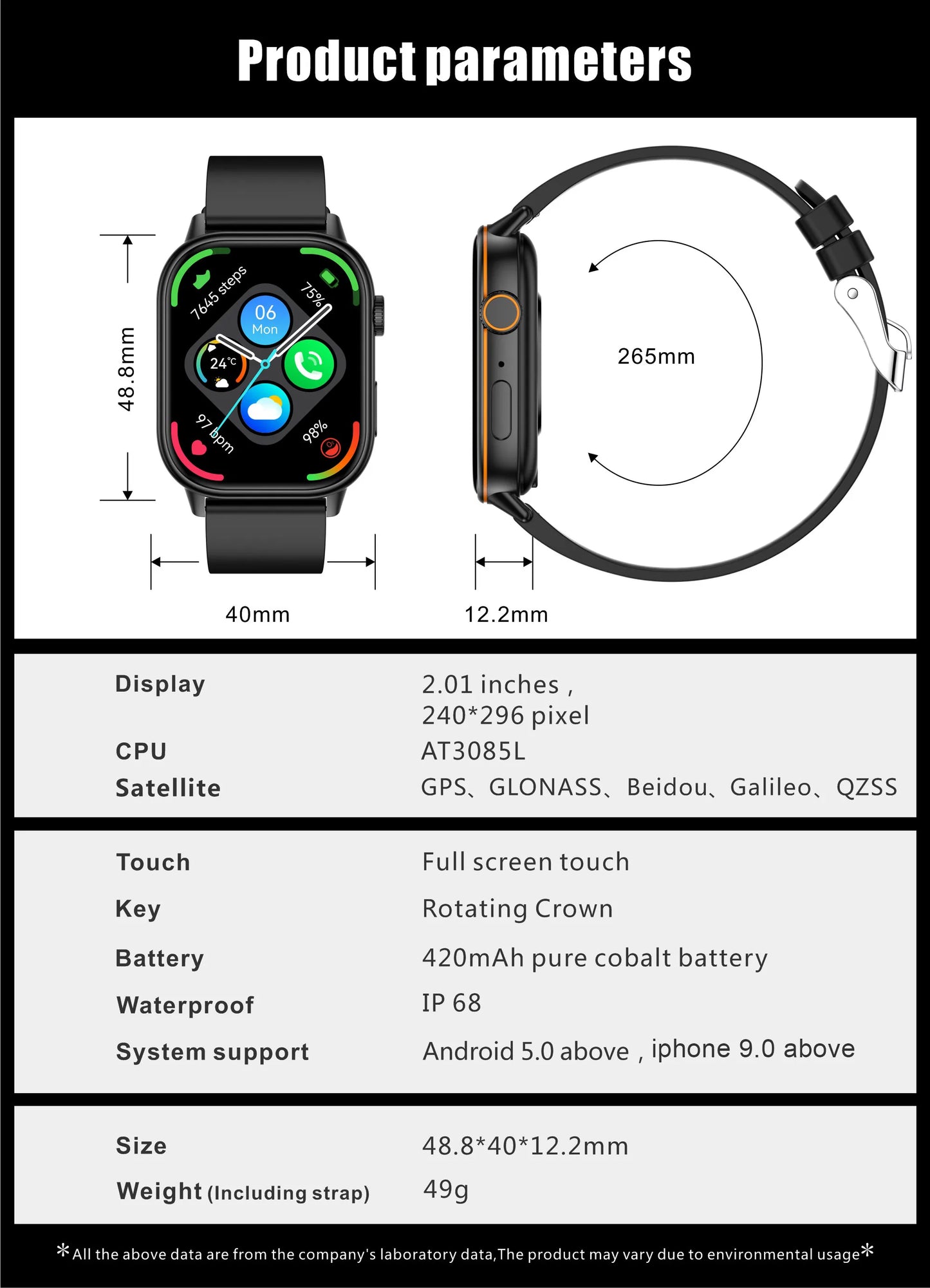 LIGE NEW GPS Smart Watch Men Compass Sports Fitness Bluetooth Call IP68 Waterproof Men Women Smartwatch For Xiaomi HUAWEI iPhone