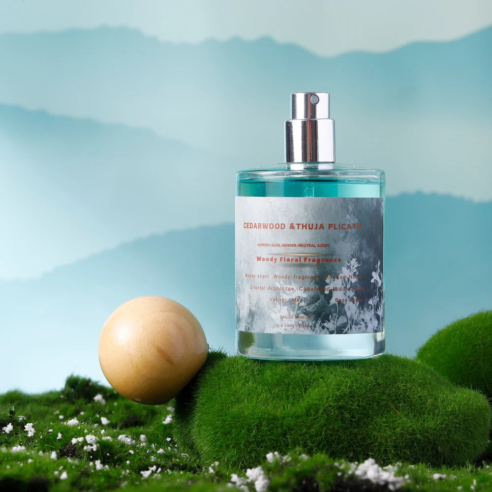 Wood Cedar Eau de Toilette Woody Floral Unisex Perfume with Cedarwood Vetiver Musk Moss 50ML Fragrance for Women Men Perfume
