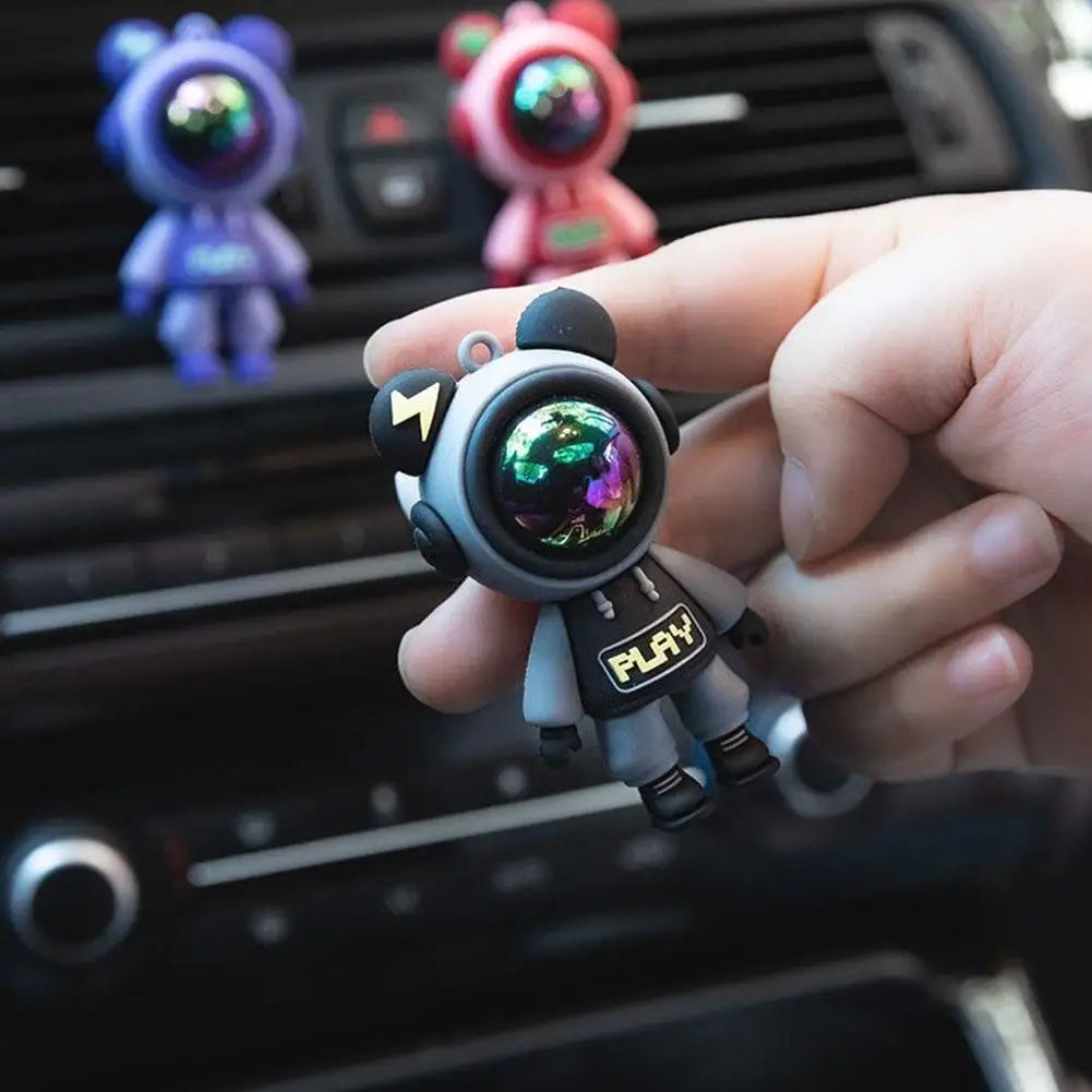 Car Air Outlet Perfume Tablets 3D Lightning Bear Air Conditioner Mouth Interior Decoration Products Car Deodorization Spaceman