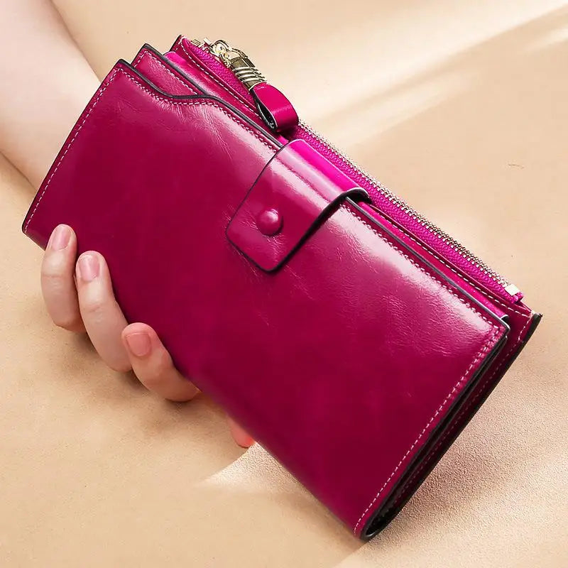 MOTAORA Women's RFID Wallet Luxury Genuine Leather Purse For Women Large Capacity Multi-layer Card Holder Fashion Wallets Ladies