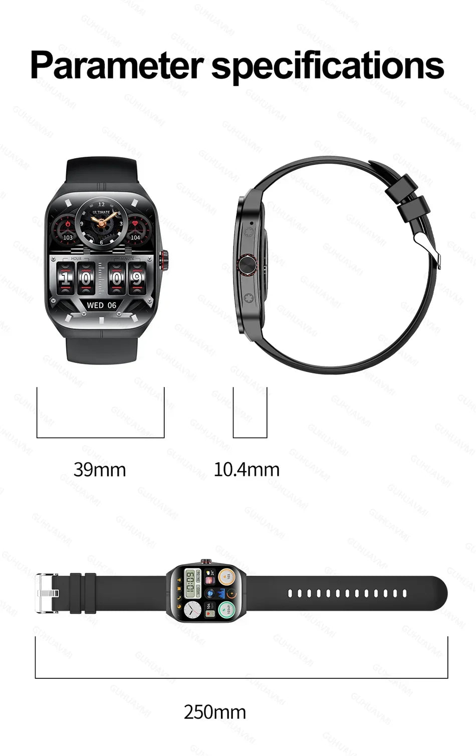 Smartwatch Men Women NFC AMOLED Screen Always Show Time Clock Bluetooth Call IP68 Waterproof Smart Watch Sport Fitness Bracelet