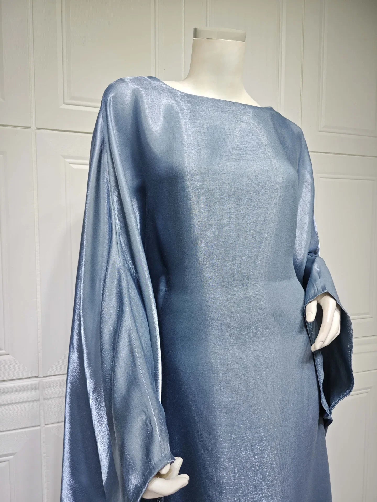 2024 Muslim Dress Women Summer Fashion Muslim Long Sleeve Satin Plus Size Long Abaya Kaftan Abaya Dubai Abaya Muslim Clothes