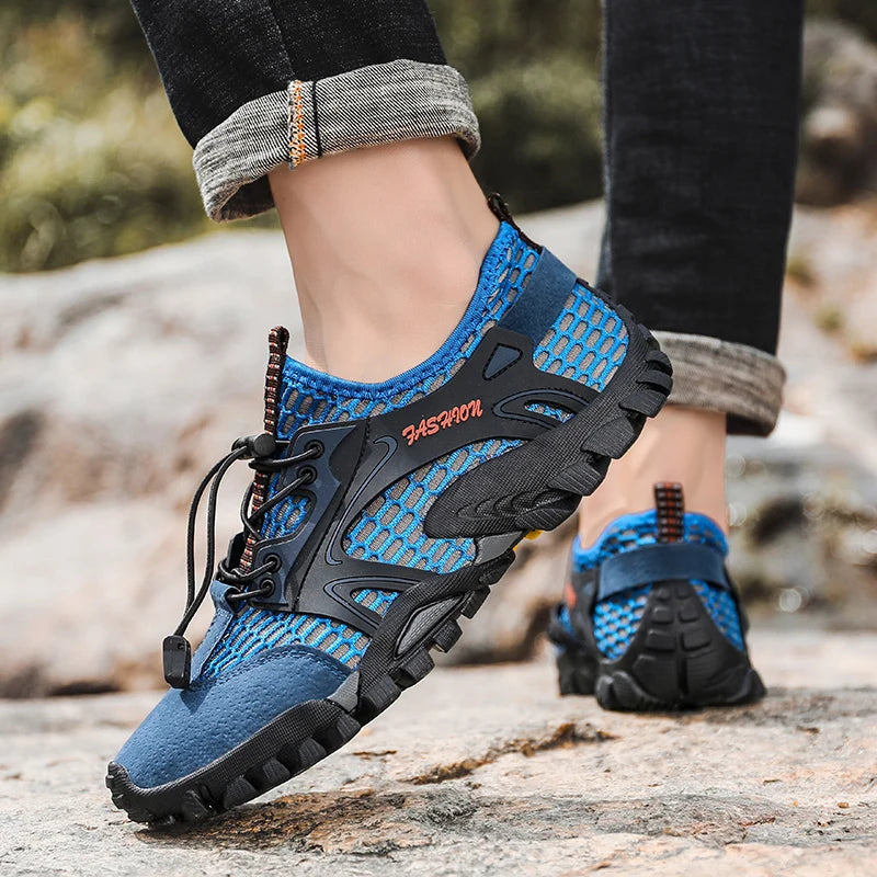 2024 Summer Spring Big Size Men Shoes Casual Mesh Artificial Leather Patchwork Breathable Outdoor Male Sneakers Walking Footwear