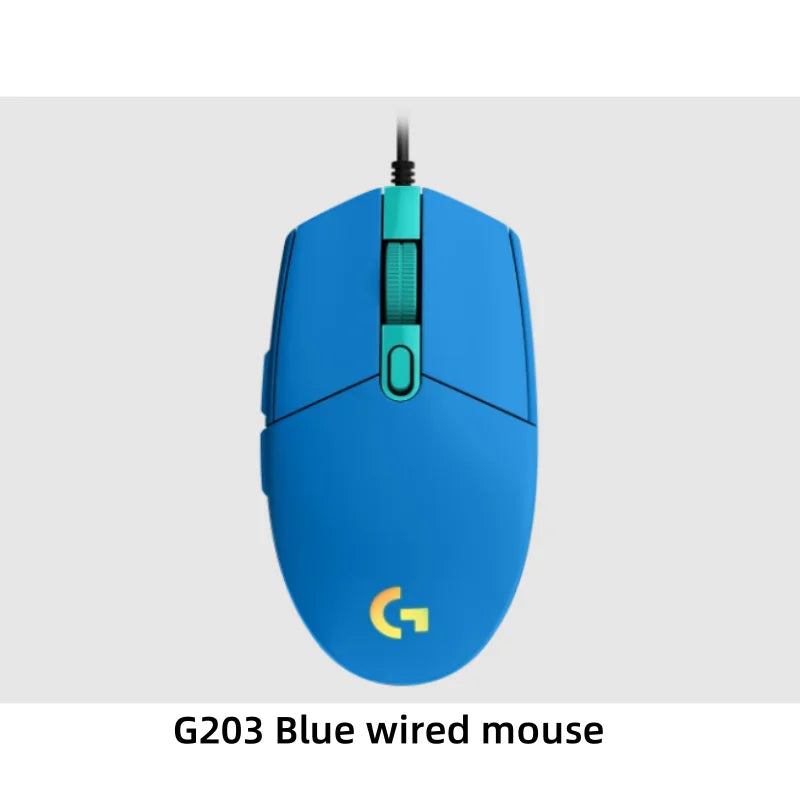 Logitech G203 wired mechanical gaming mouse csgo eat chicken press gun game peripheral RGB lighting