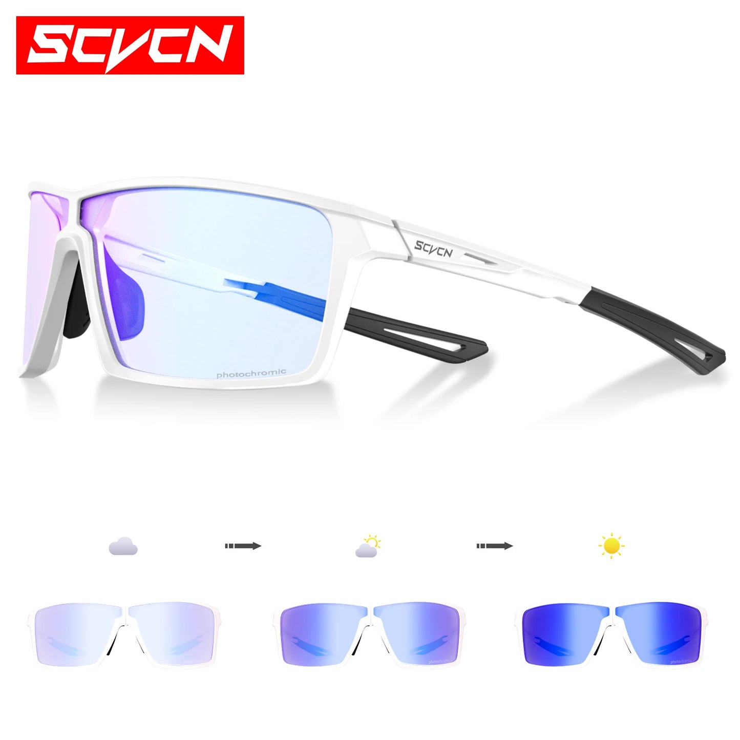 SCVCN Outdoor Photochromic Anti-fog Sunglasses Foldable Cycling Glasses UV400 Light Weight Bicycle Hiking Glasses Men Women New