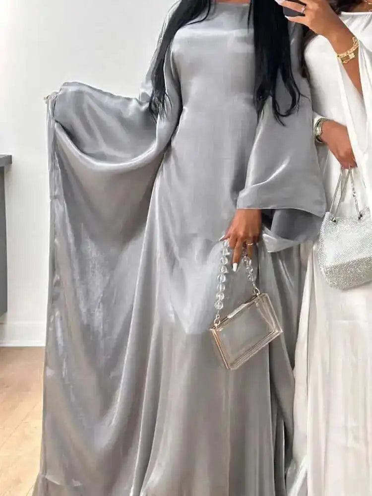 LANMREM Elegant Party Long Dress Women Many Colors Fashion Round Neck Batwing Sleeves Loose Dresses Fashion New Clothing 32C1950