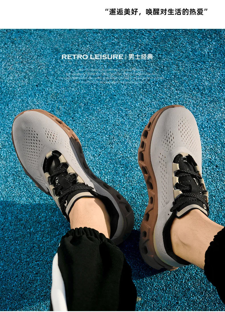 Outdoor Tennis Men Shoes Soft Sole Breathable Casual Sports Shoes Mesh Surface Breathable Cushioned Running Shoes Sneakers