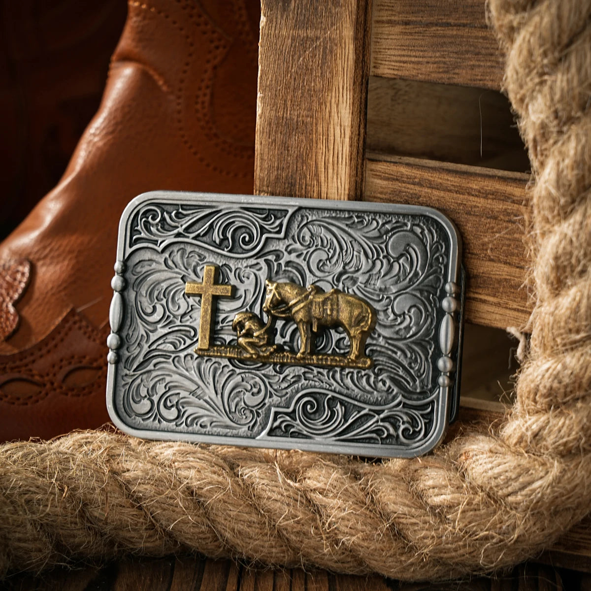 Western style plate buckle belt metal buckle one belt buckle