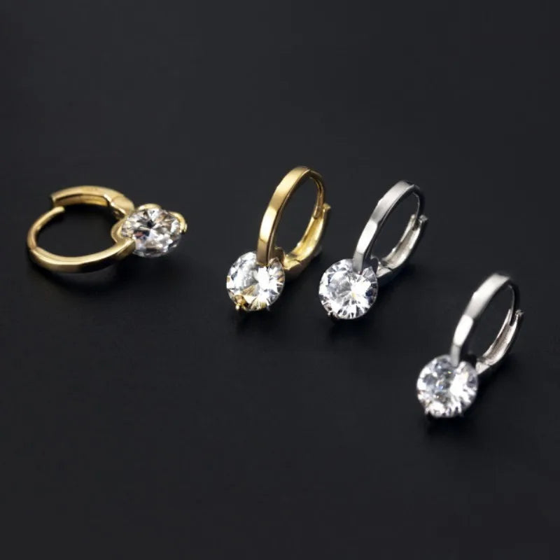 Solitaire 1ct D Moissanite Earrings for Women 2023 Diamond Sterling Silver Hoop Earrings 925 Drop Earrings Girls 14k Gold Plated