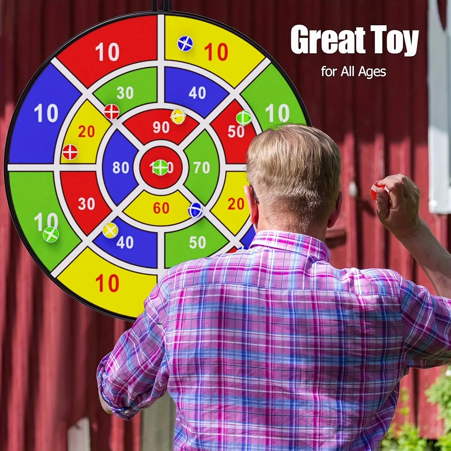 29 inchs Kids Dart Board Game Set with Stick Balls Indoor Outdoor Fun Party Game Toys for Birthday Christmas Halloween Gift