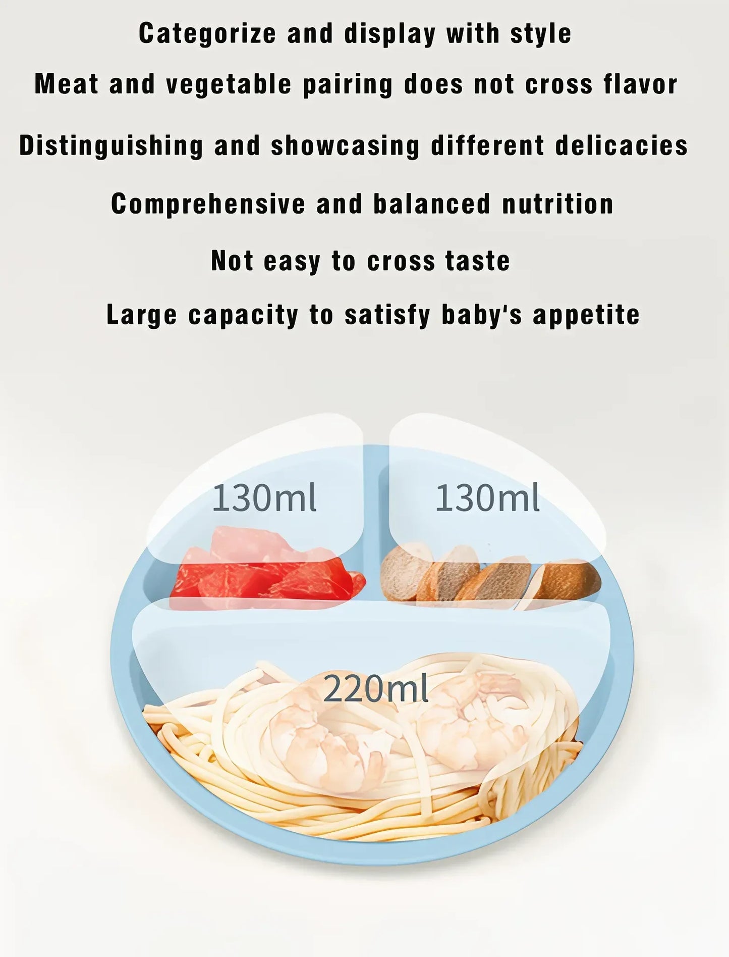 Silicone Tableware Children's Dinner Plate Divided Dinner Plate Auxiliary Training Tableware Set Snack Bowl