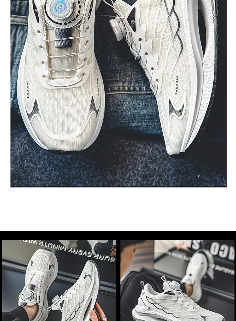 Summer Breathable Casual Sports Shoes for Men, New Fashion Trend, Versatile Breathable Mesh Swivel Buckle Running Shoes, Suitable for Daily Wear in Outdoor Sports