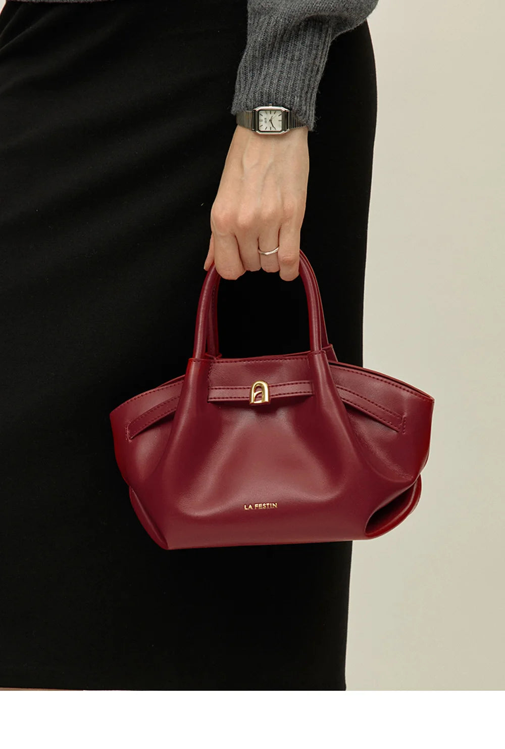 LA FESTIN Leather Bag New Suede Handbag Women's bags Luxury brand Bag Fashion Shoulder Bag Crossbody Bag Bucket Bag small size