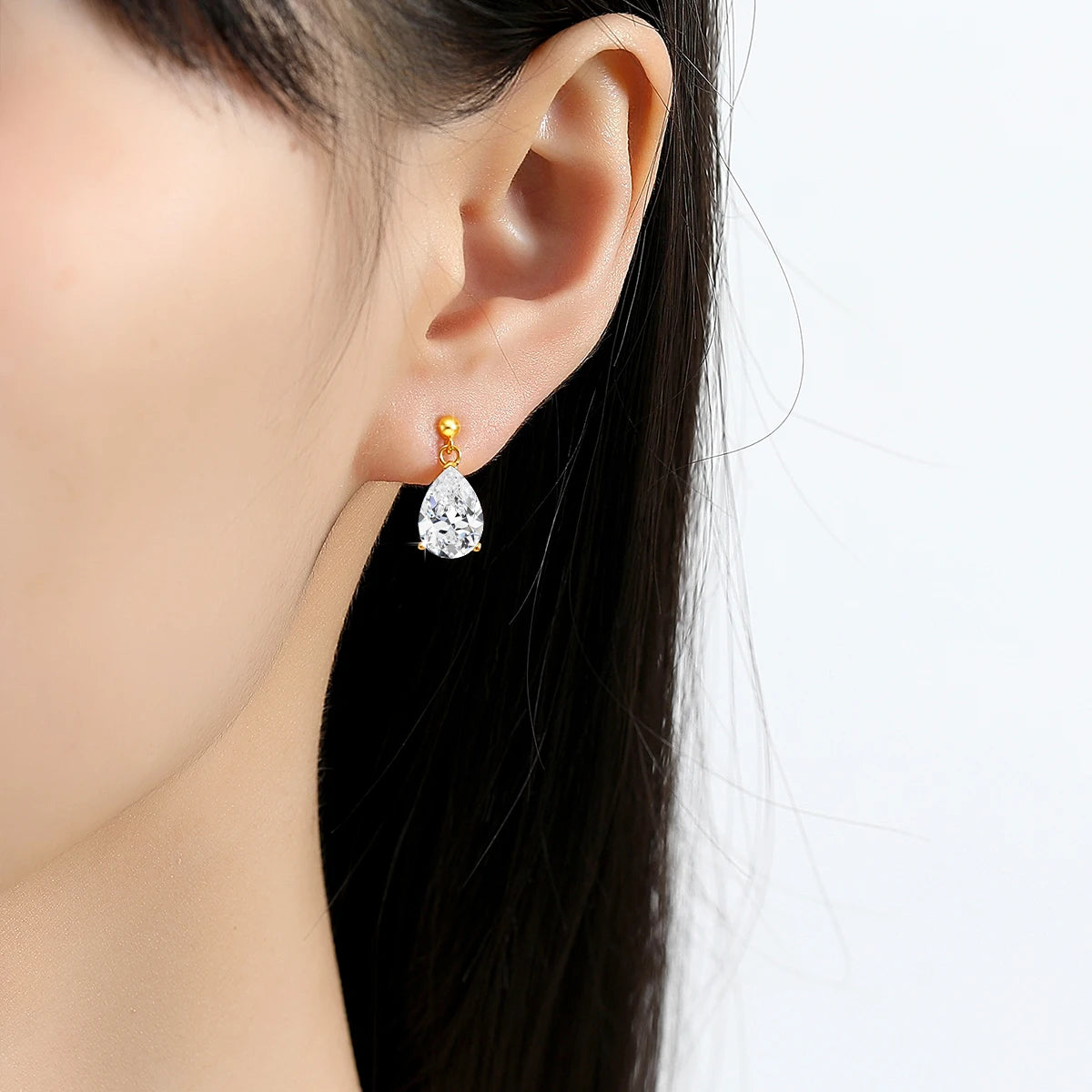 Pear Cut 14k Gold Moissanite Stud Earrings Au585 for Women Diamond Earrings Teardrop Shape Engagement Wedding Jewelry Gifts