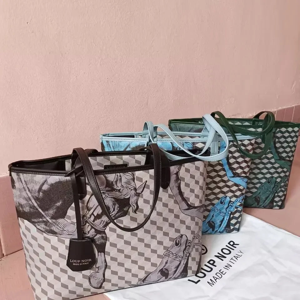 LOUP NOIR New Tote Bag for Women Famous Brands Bag Large Capacity Shoulder Women Bags High Quality Casual Totes LOUP NOIR Bag