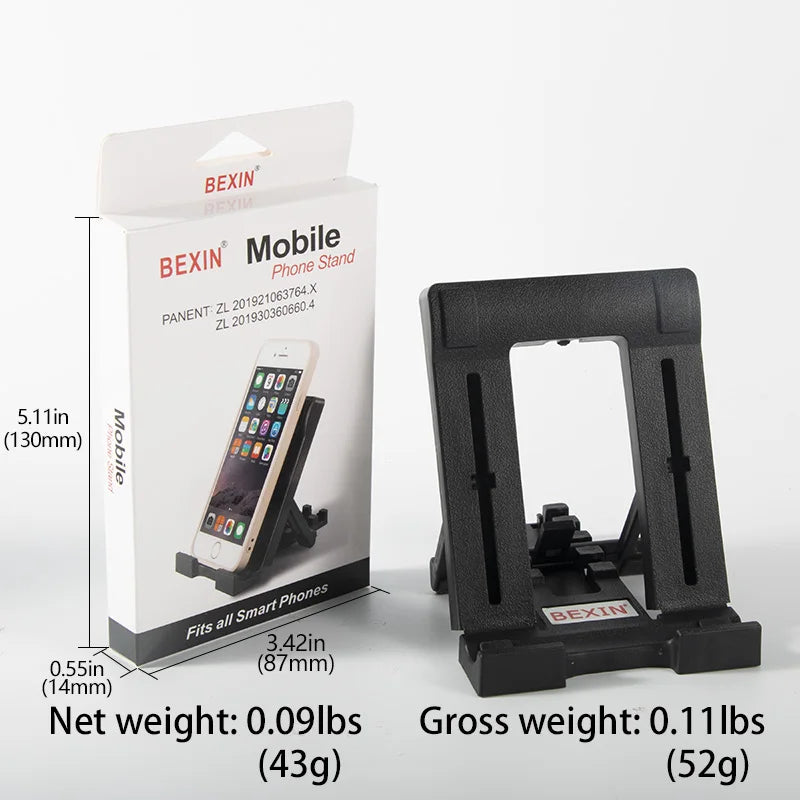 BEXIN uninversal desktop portable support foldable adjustment angle phone stand for mobile phone tablet