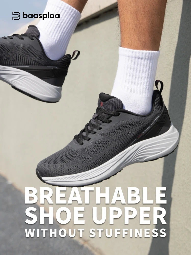 Baasploa Men Running Shoes 2025 Fashion Outdoor Lightweight Non-slip Sneakers Male Mesh Breathable Sports Shoes Wear Resistant