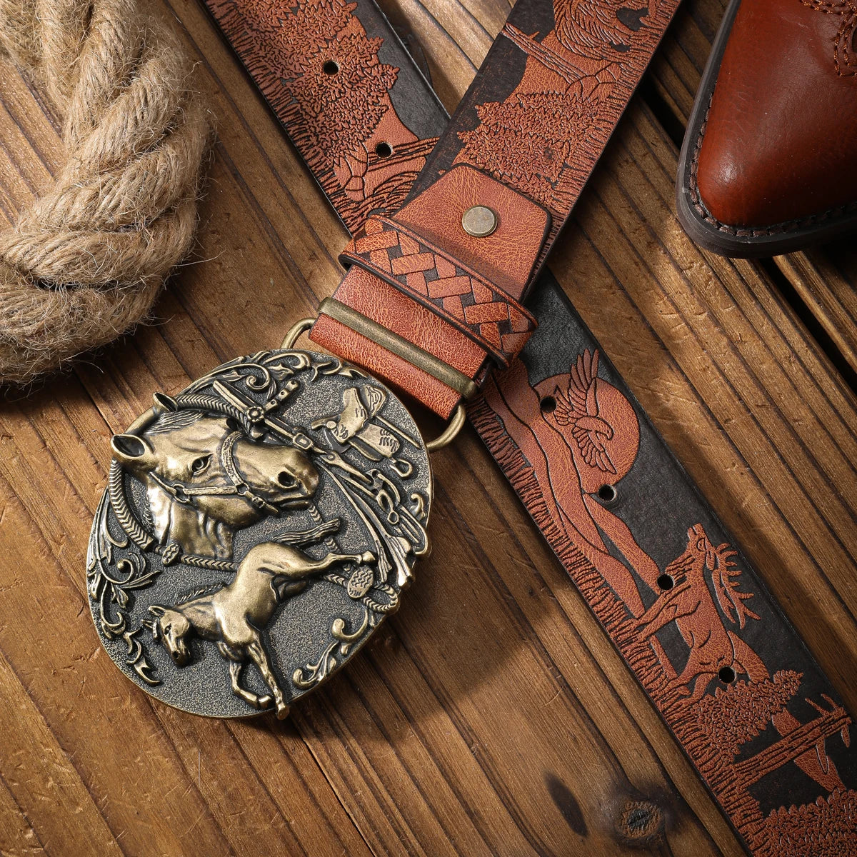 Vintage and fashion collision! PU leather alloy buckle waistband, for both men and women, to create a personalized western styl