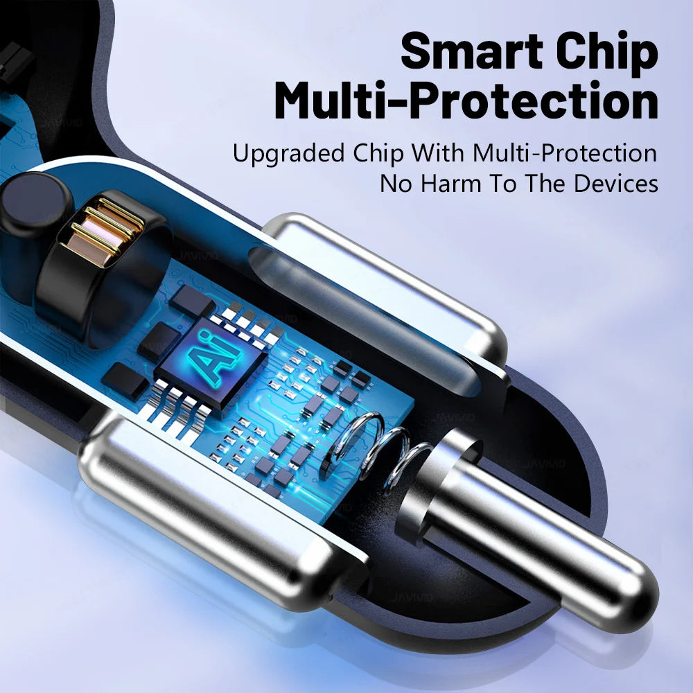 شاحن سيارة 4 منافذ USB PD 250 وات من النوع C، محول شحن سريع للهواتف المحمولة لأجهزة iPhone وSamsung وHuawei وXiaomi وQC 3.0