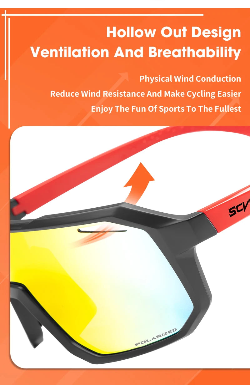 SCVCN Polarized Sunglasses for Men MTB Cycling Glasses Outdoor Sports Bike UV400 Goggles Women Road Bicycle Cycling Glasses New