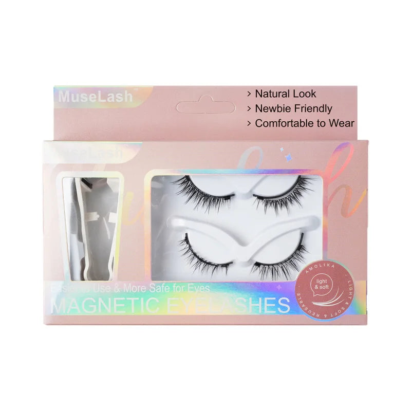 Magnetic False Eyelashes No Glue Needed - 3D Mink Eye Lashes Dramatic & Natural Look, Reusable Strip Lash Set