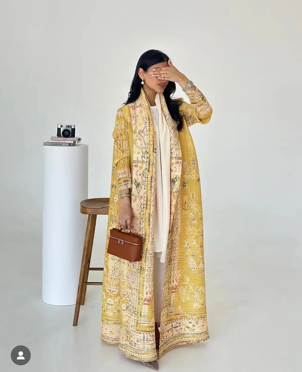 KAF Women Large Size Abaya 2025 Spring Autumn New Retro Printing Cardigan Tie Original Design Dubai Luxury Female Abaya