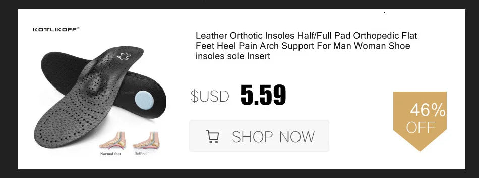 Leather Orthotic Insole For Flat Feet Arch Support Orthopedic Shoes Sole Insoles For Feet Men Women Children O/X Leg Corrected