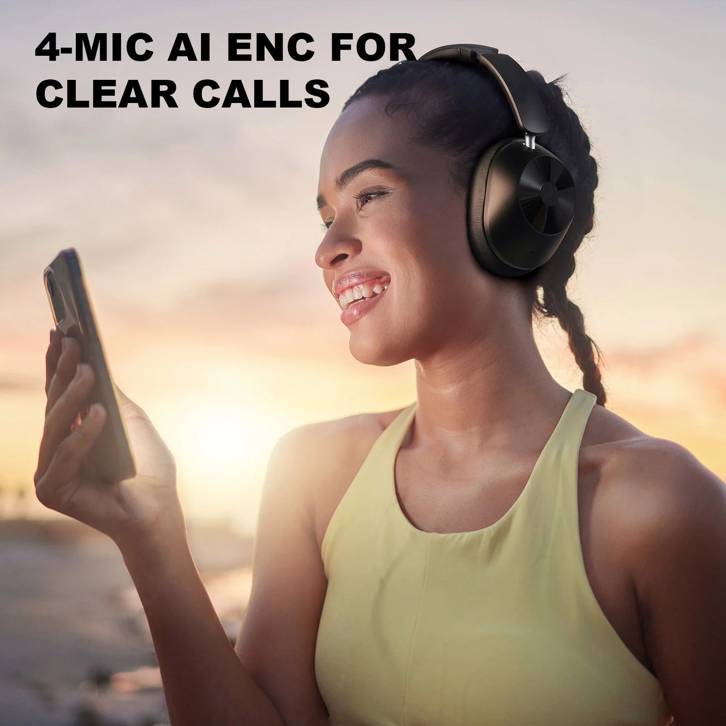 Oneodio A5 Bluetooth 5.4 Headphones 43dB Hybrid Active Noise Cancelling Over Ear Wireless Headset Hi-Res LDAC Audio With ENC Mic