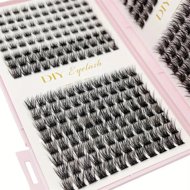 Eyelash Extension Kit - Individual set eyelashes, D-roll, multiple lengths, odorless, easy to apply for home makeup books
